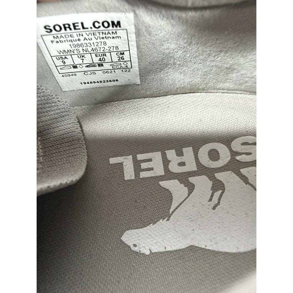 Sorel Explorer Blitz Stride Sneakers Womens 9 Gray Knit Comfort Shoes NL4672-278